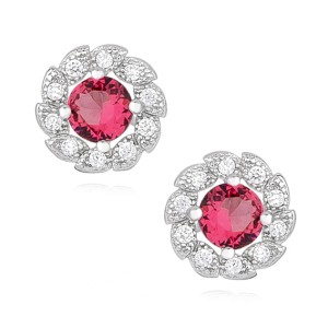 Cercei argint cu piatra rosie DiAmanti Z1344ER_RU-DIA (Argint 925‰ 1,6 g.)